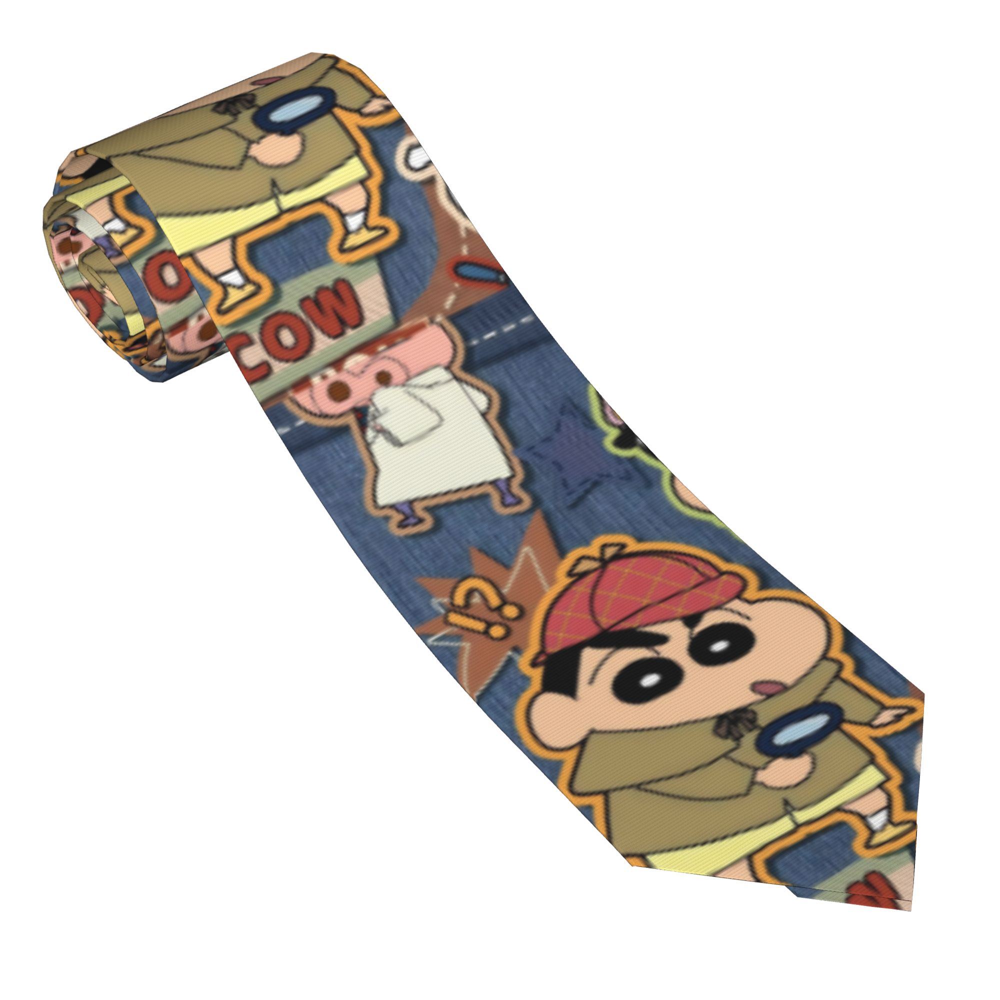 Skinny Tie Men - Detective Shinchans 90s Cartoon Neckties Men