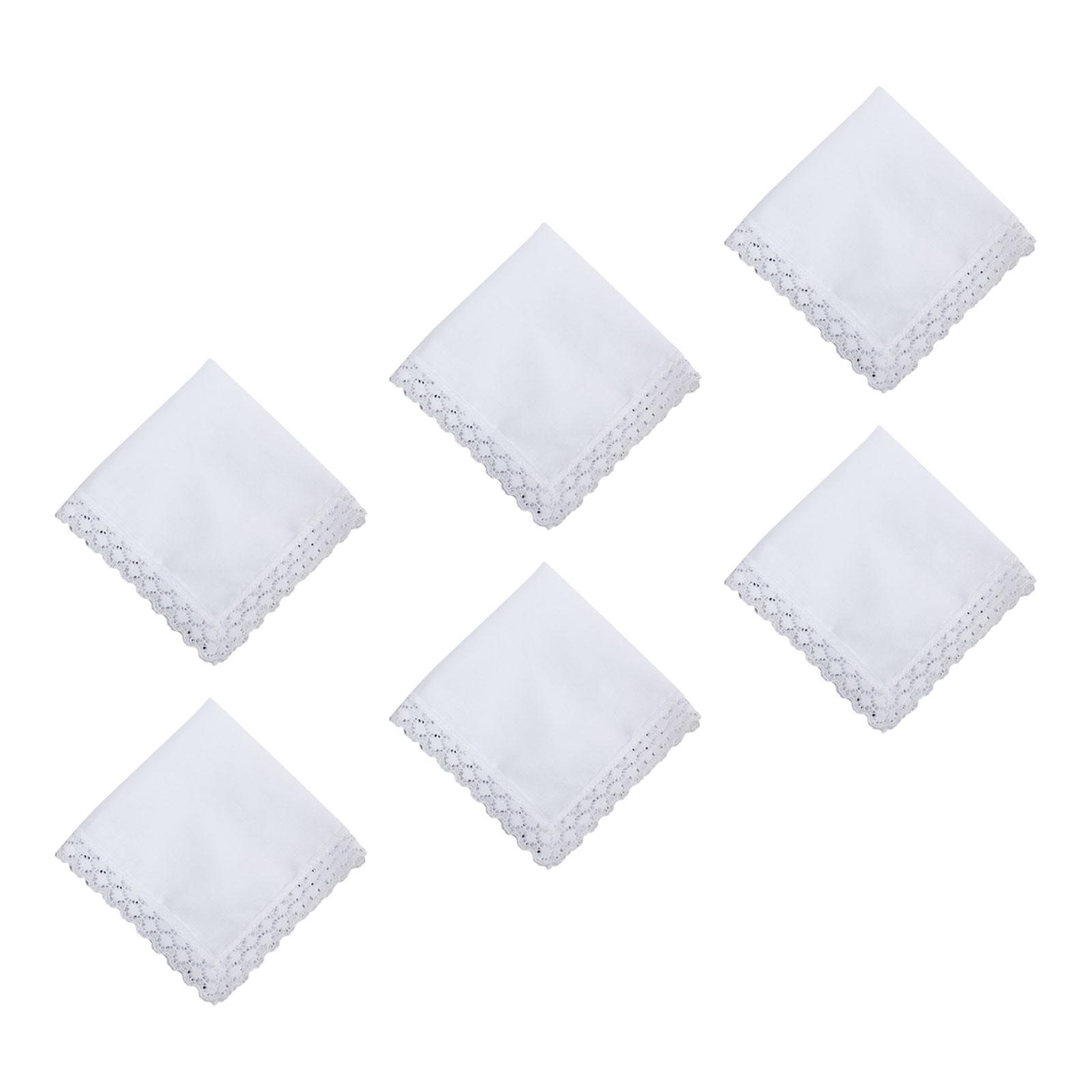 6x Pure White Lace Handkerchie - Handkerchief Cotton Men recension och pris