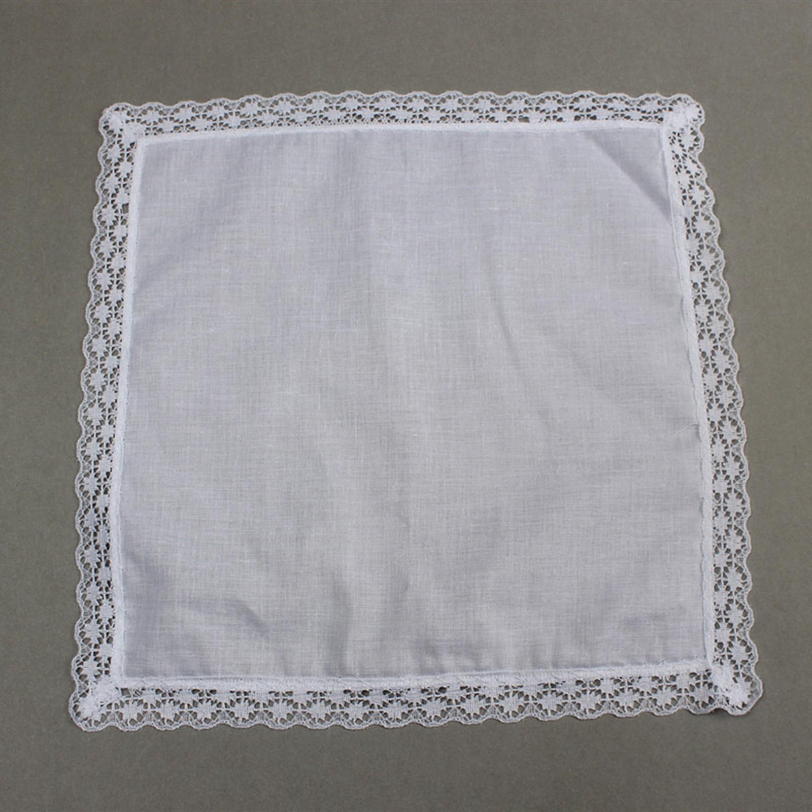 6x Pure White Lace Handkerchie - Handkerchief Cotton Men recension och pris