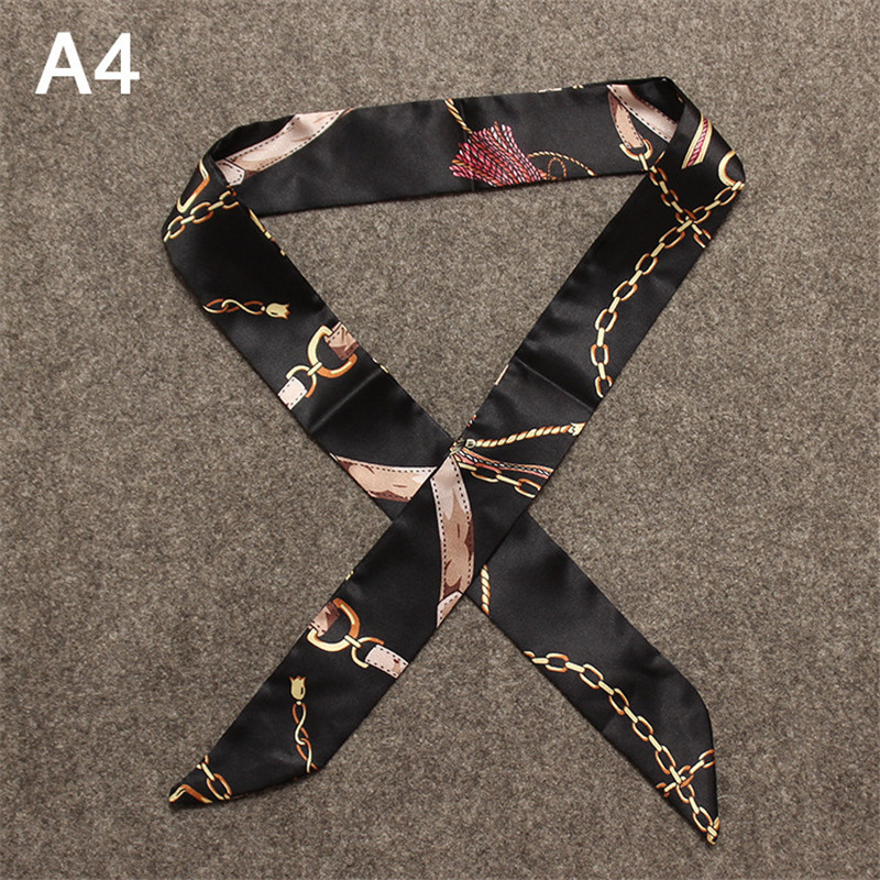 Fashion Skinny Bag Scarf Women - Silk Tie Striped recension och pris