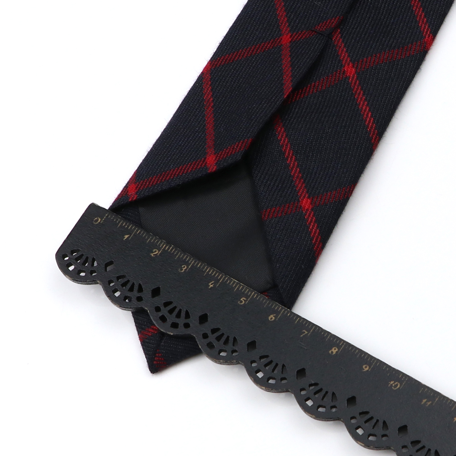 Classic Black Grey Plaid Cotto - Skinny Tie Men recension och pris