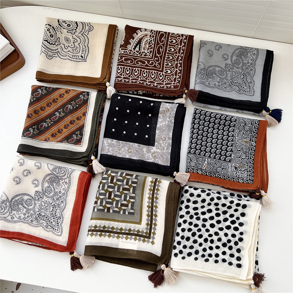 Vintage Tassel Square Scarf Wo - Bandana Cotton recension och pris