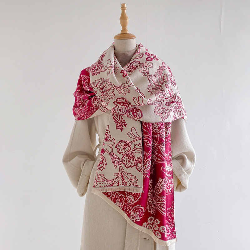Women Scarf Paisley Floral Dou - Pashmina Wrap Large recension och pris